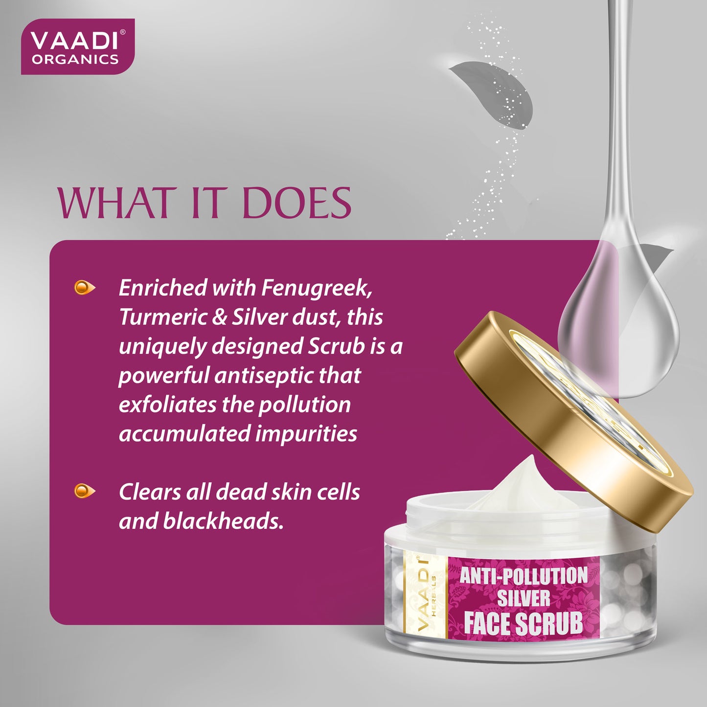 Silver Face Scrub - Pure Silver dust & Fenugreek (50 gms)