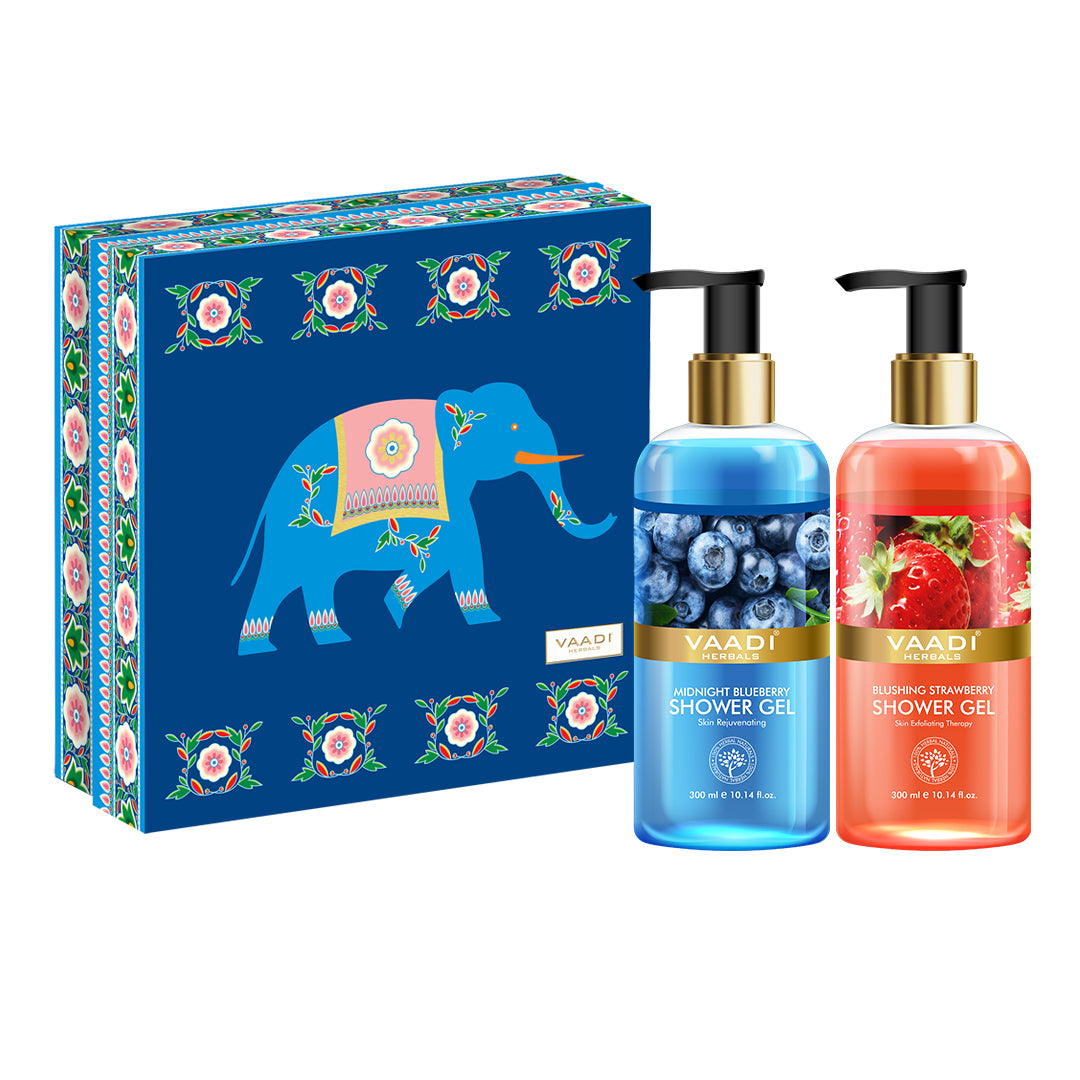 Very Berry Shower Gels Gift Box -Blushing Strawberry 300 ml & Midnight Blueberry 300 ml ( 300 ml x 2 )