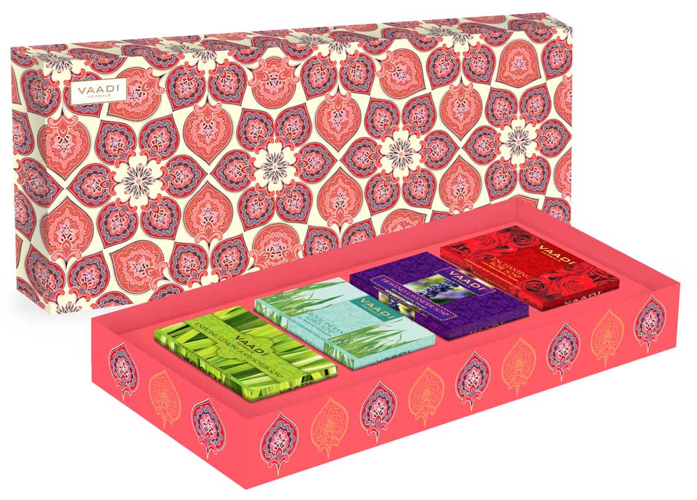 Exotic Fragrance Collection - 4 Premium Herbal Handmade Soap Gift Box (75 gms X 4)
