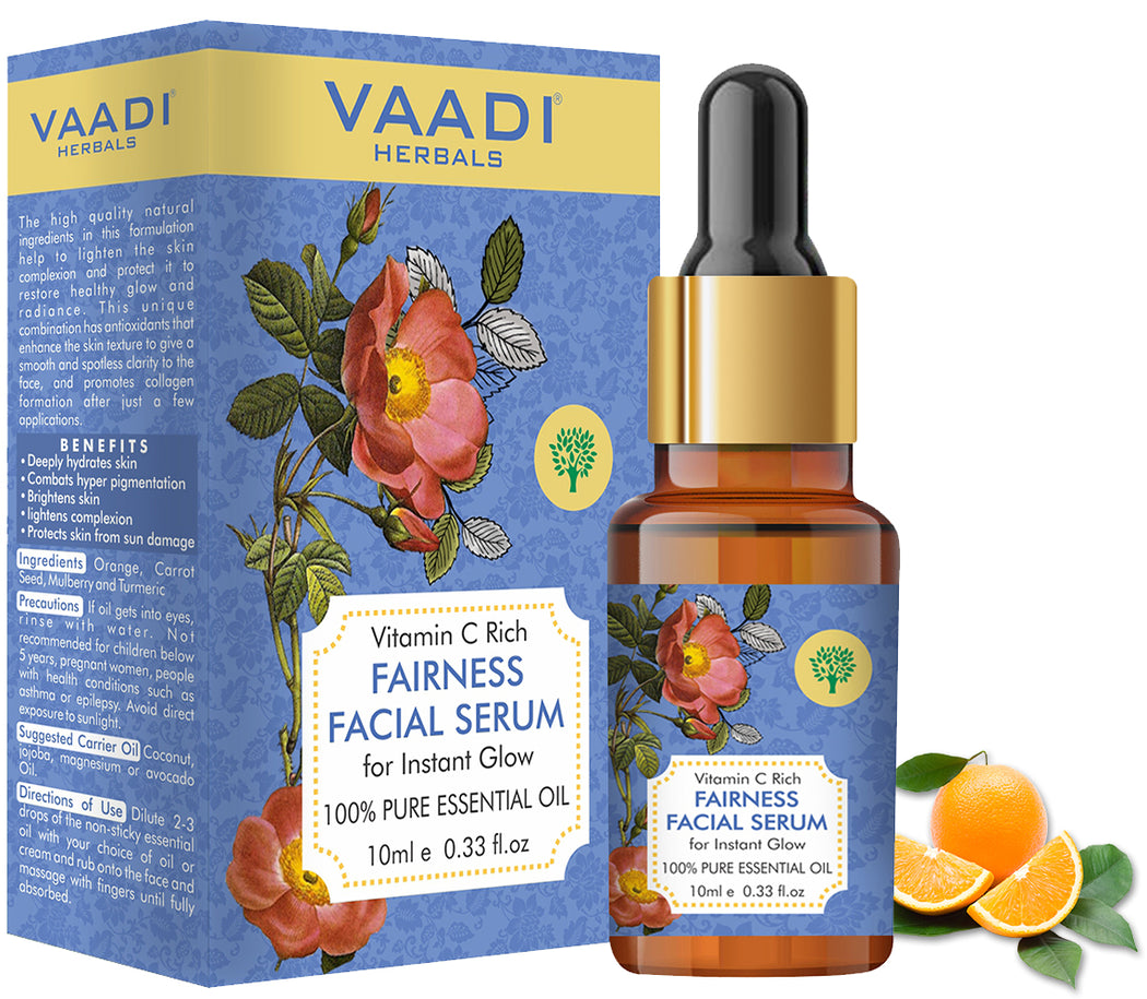 Vitamin C Fairness Facial Serum - Brightens Skin, Lightens Complexion, Protects from Sun Damage (10 ml)