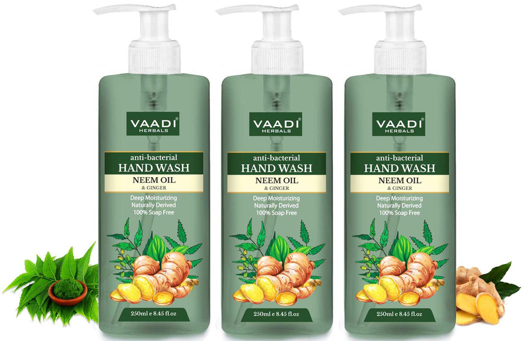 Pack of 3 Anti-Bacterial Neem Oil & Ginger Hand Wash (250 ml x 3)