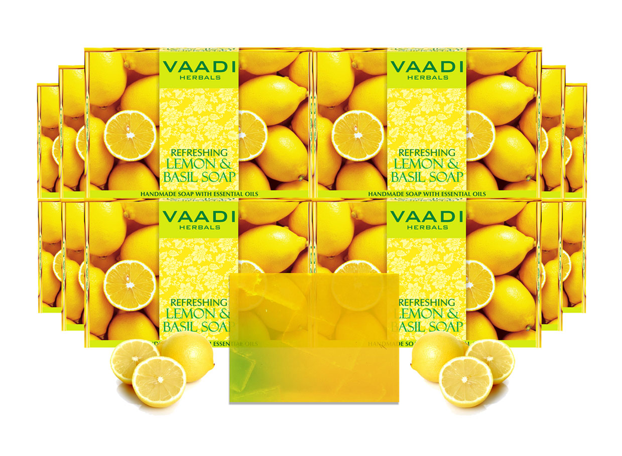 Pack of 12 Refreshing Lemon and Basil Soap (75 gms x 12)