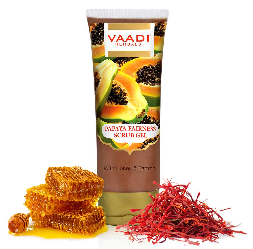 Papaya Fairness Scrub Gel with Honey & Saffron (110 gms)