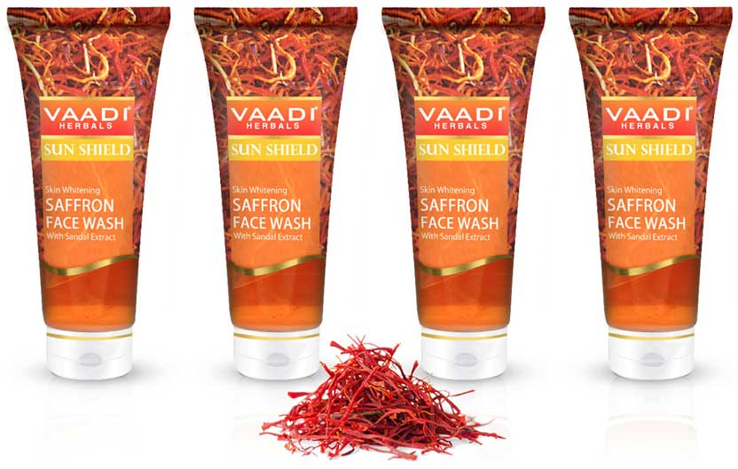 Pack of 4 Skin Whitening Saffron Face Wash With Sandal Extract 60 ml x 4