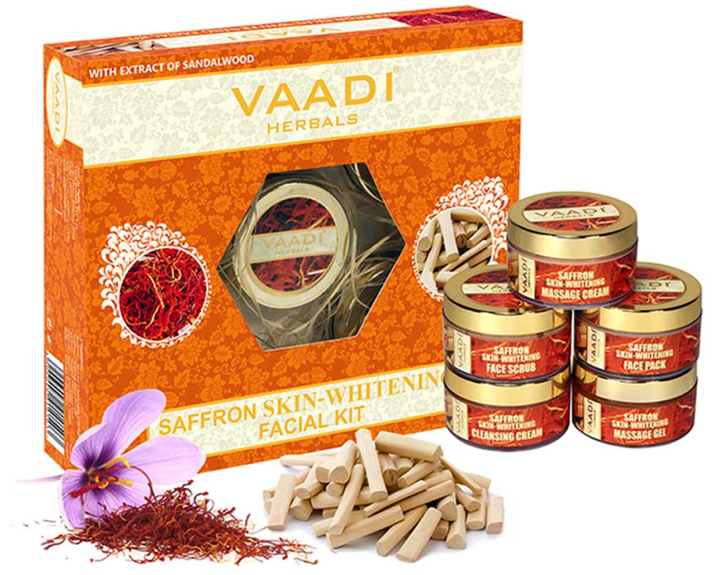 Saffron Skin Whitening Facial Kit With Sandalwood Extract 270 gms