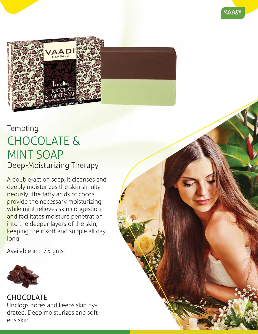 Pack of 3 Tempting Chocolate & Mint Soap - Deep Moisturising Therapy (75 gms x 3)