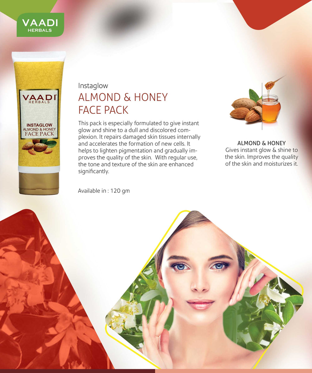 Pack of 2 Instaglow Almond & Honey Face Pack (120 gms x 2)