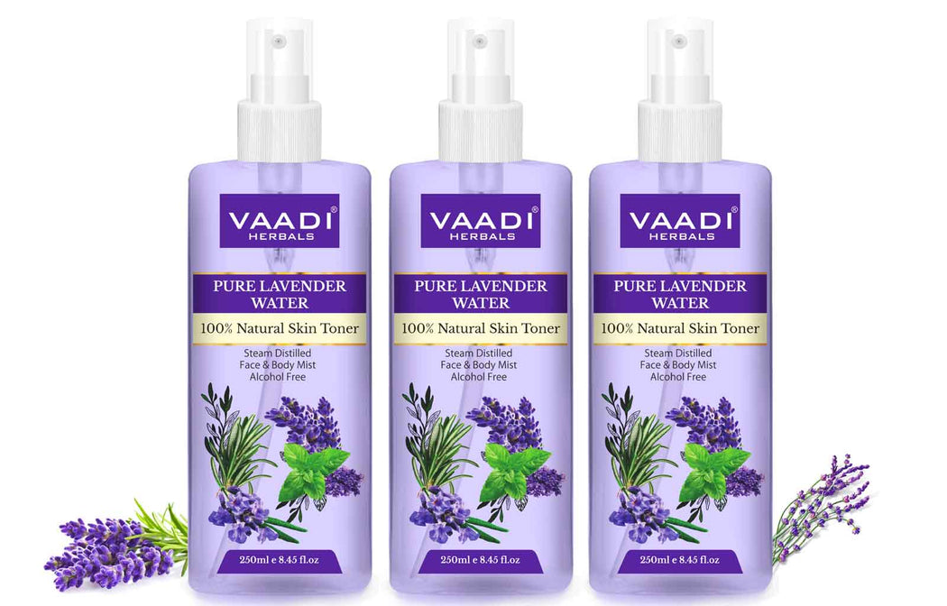 Lavender Water -100% Natural & Pure Skin Toner (250 ml x 3)
