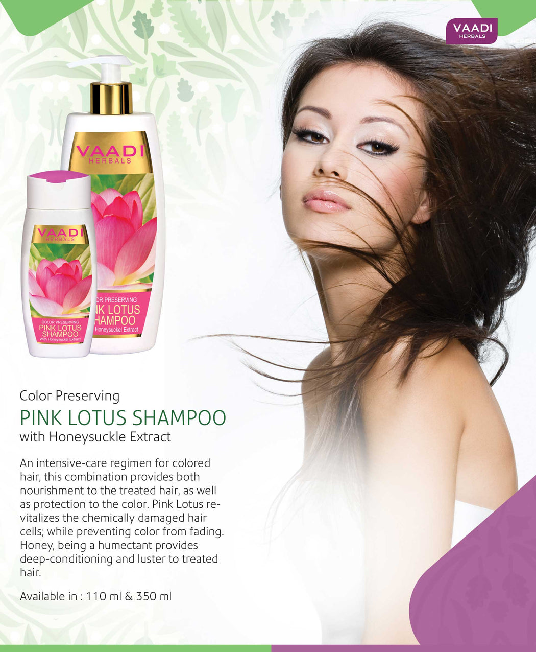 Pink Lotus Shampoo With Honeysuckle Extract - Color Preserving (110 ml)