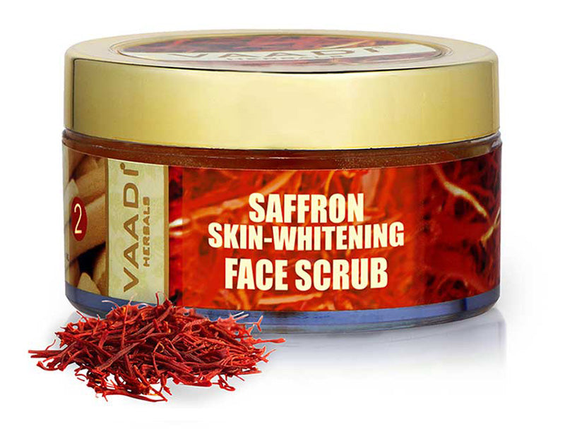 Saffron Skin-Whitening Face Scrub - Walnut Scrub & Cinnamon Oil (50 gms)