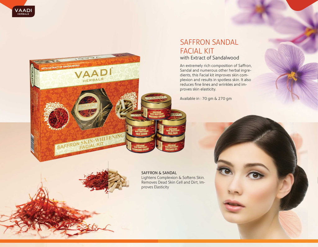 Saffron Skin Whitening Facial Kit With Sandalwood Extract 270 gms