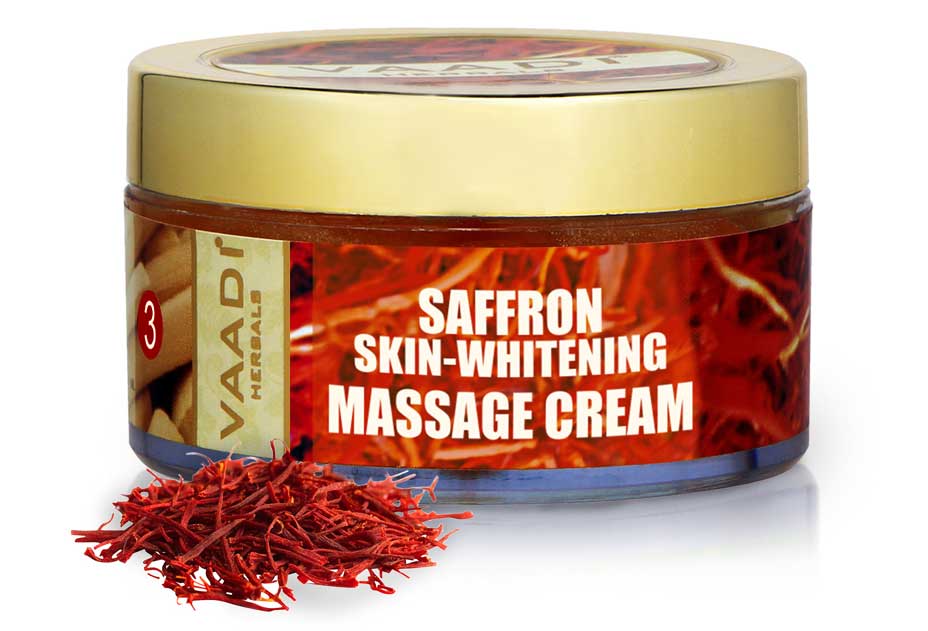 Saffron Skin-Whitening Massage Cream - Basil Oil & Shea Butter (50gms)