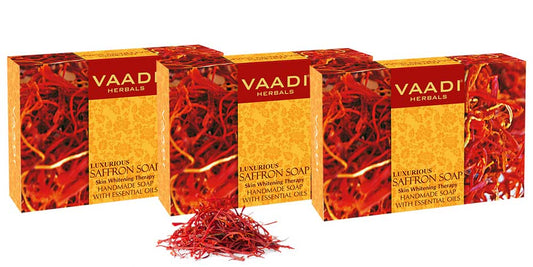 Pack of 3 Luxurious Saffron Soap - Skin Whitening Therapy (75 gms x 3)