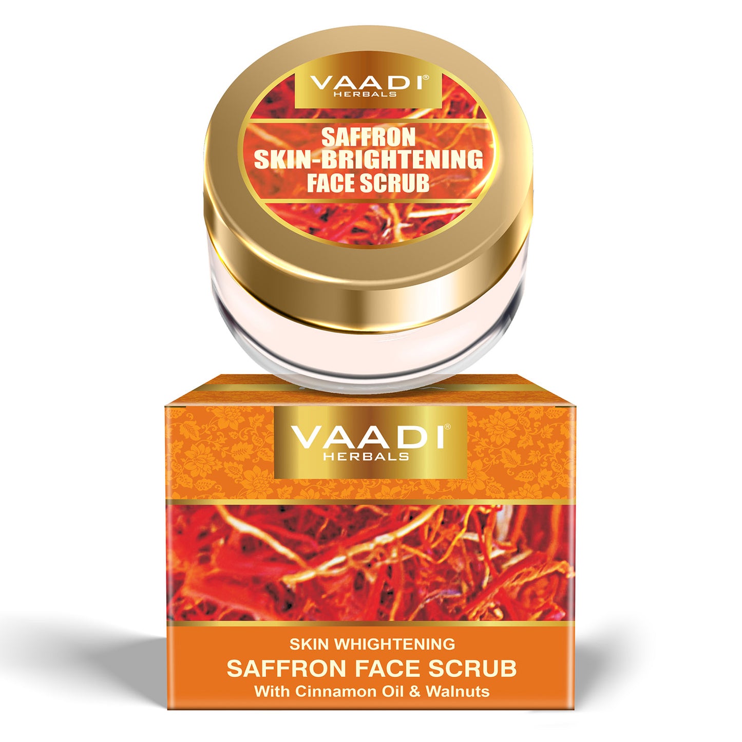 SKIN WHITENING SAFFRON FACE SCRUB WITH CINNAMON OIL & WALNUTS (25 Gms)