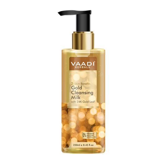 Gold Cleansing Milk with 24k Gold Leaf - 3-skin Benefits (250 ml)