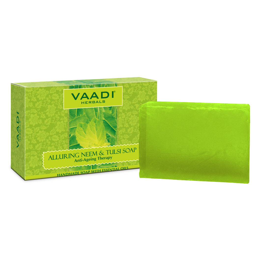 Alluring Neem-Tulsi Soap with Vitamin E & Tea Tree Oil (75 gms)