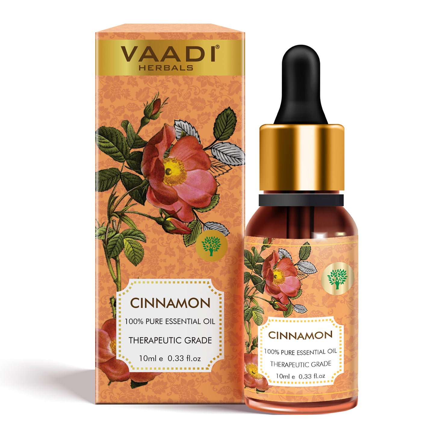 Cinnamon Essential Oil - Soothes Skin Inflammation, Relieves Stress & Anxiety & Improves Concentration - 100% Pure Therapeutic Grade (10 ml)