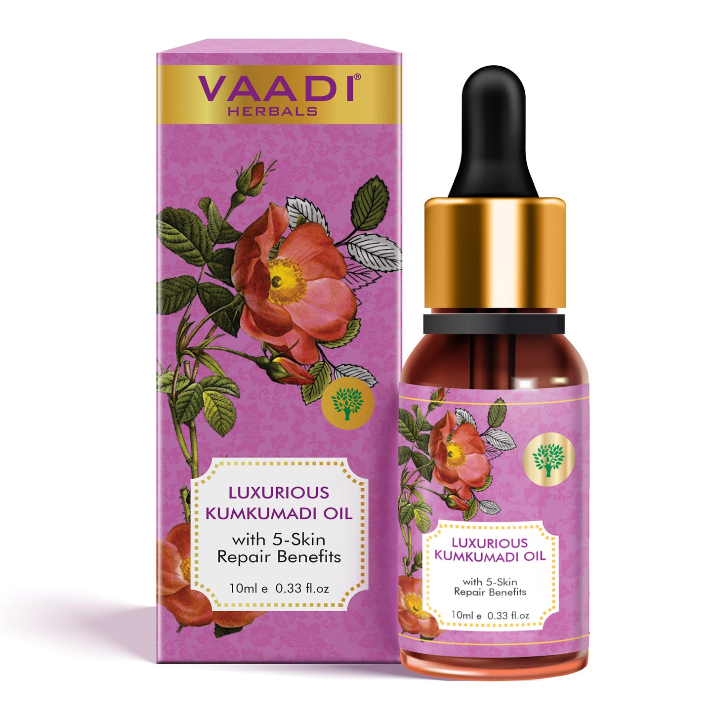 Luxurious Kumkumadi Oil (Pure Mix of Saffron, Sandalwood, Manjistha & Almond Oil) - Reduces Dark Circles, Pigmentation & Brightens Complexion (10 ml)