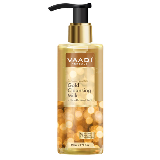 Gold Cleansing Milk with 24k Gold Leaf - 3-skin Benefits (110 ml)