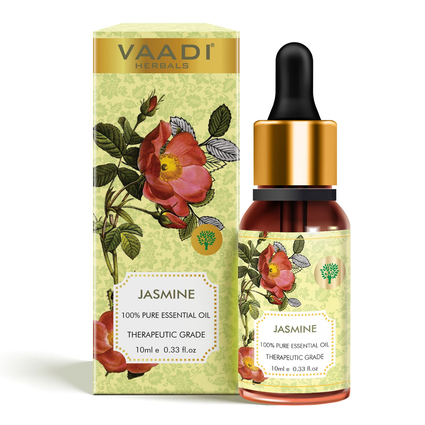 Jasmine Essential Oil - Nourishes Dry & Damaged Hair, Improves Sleep, Uplifts Mood, Reduces Acne & Blemishes - 100% Pure Therapeutic Grade (10 ml)