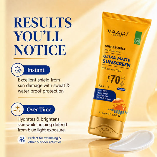 Ultra Matte Sunscreen SPF 70 With Vitamin C & E (110 gms)