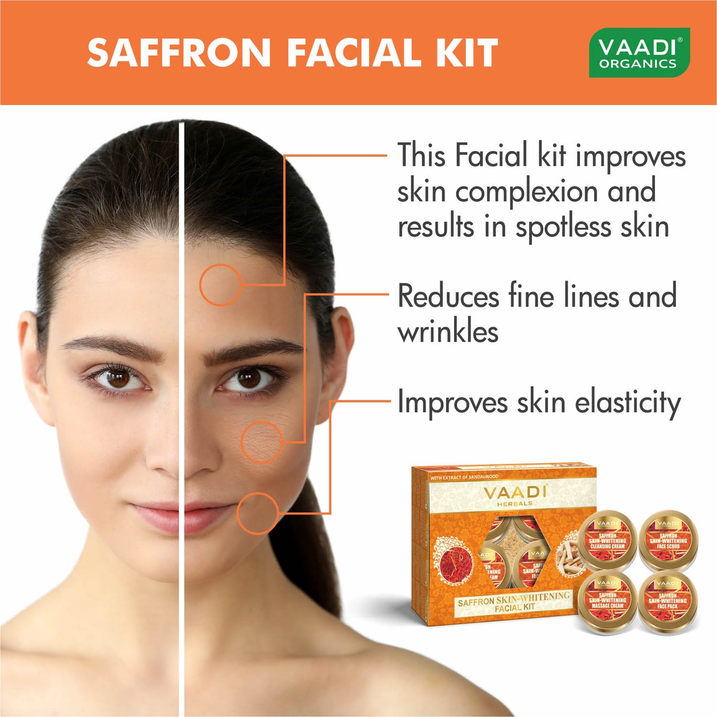 Saffron Skin-Whitening Facial Kit With Sandalwood Extract (110 gms)