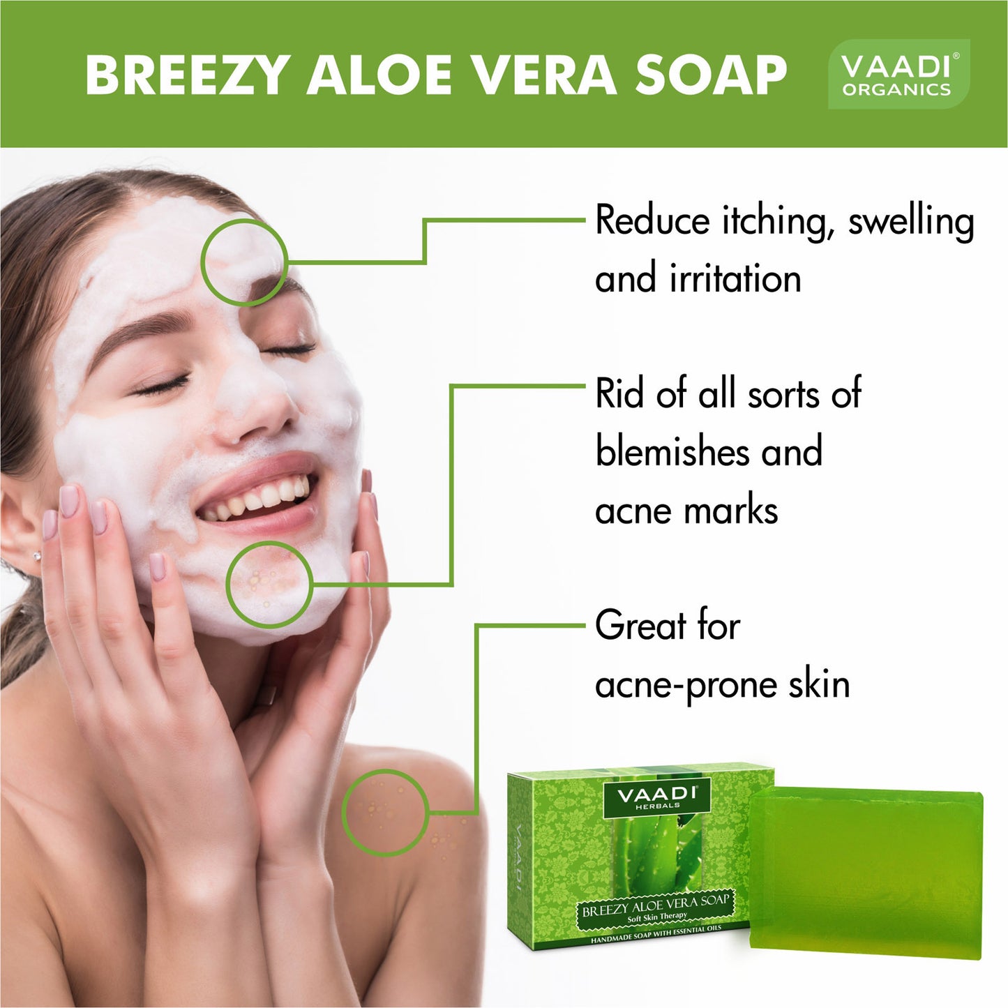 Pack of 6 Breezy Aloe Vera Soap (75 gms x 6)