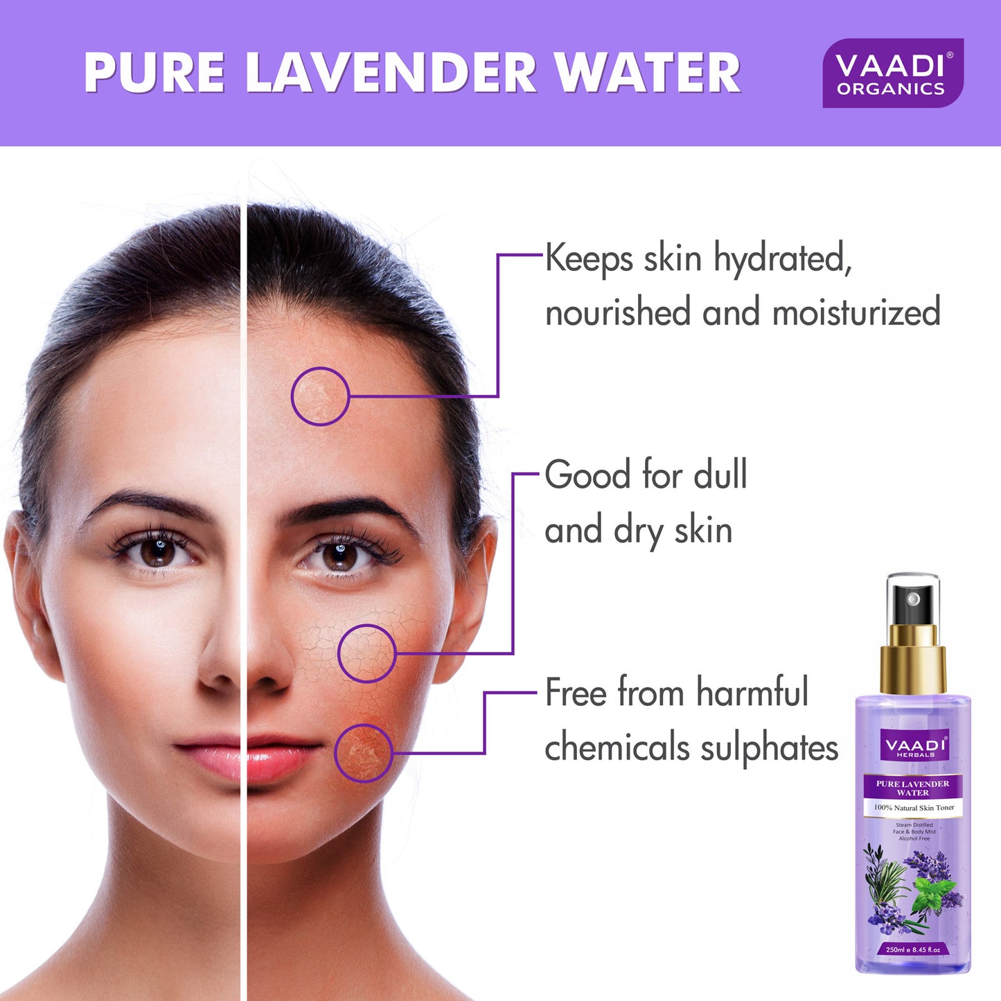 Lavender Water -100% Natural & Pure Skin Toner (250 ml)