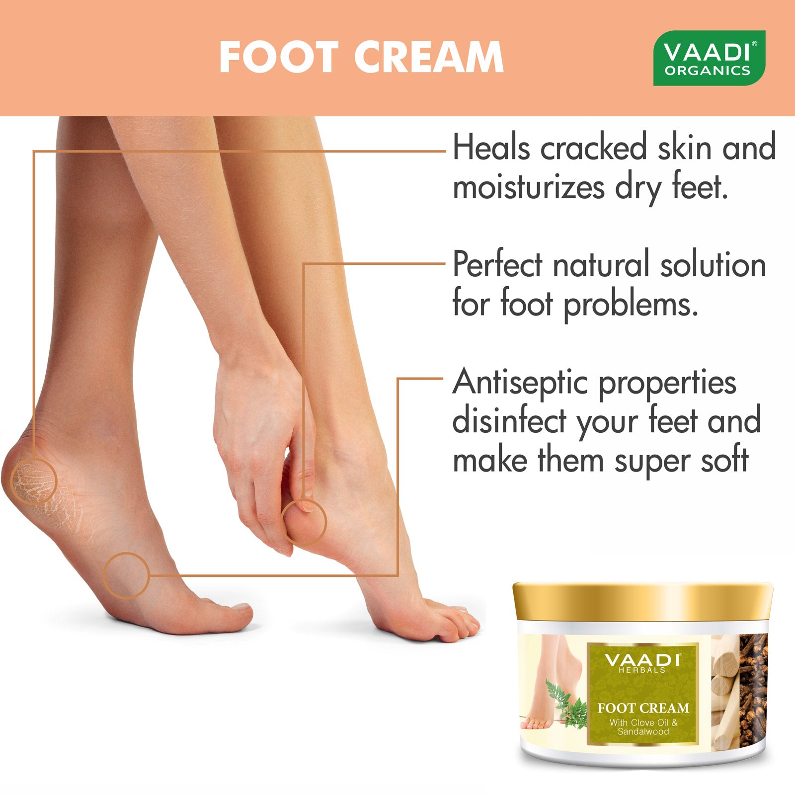 Foot Cream- With Clove Oil Sandalwood (500 gms) – Vaadi Herbals