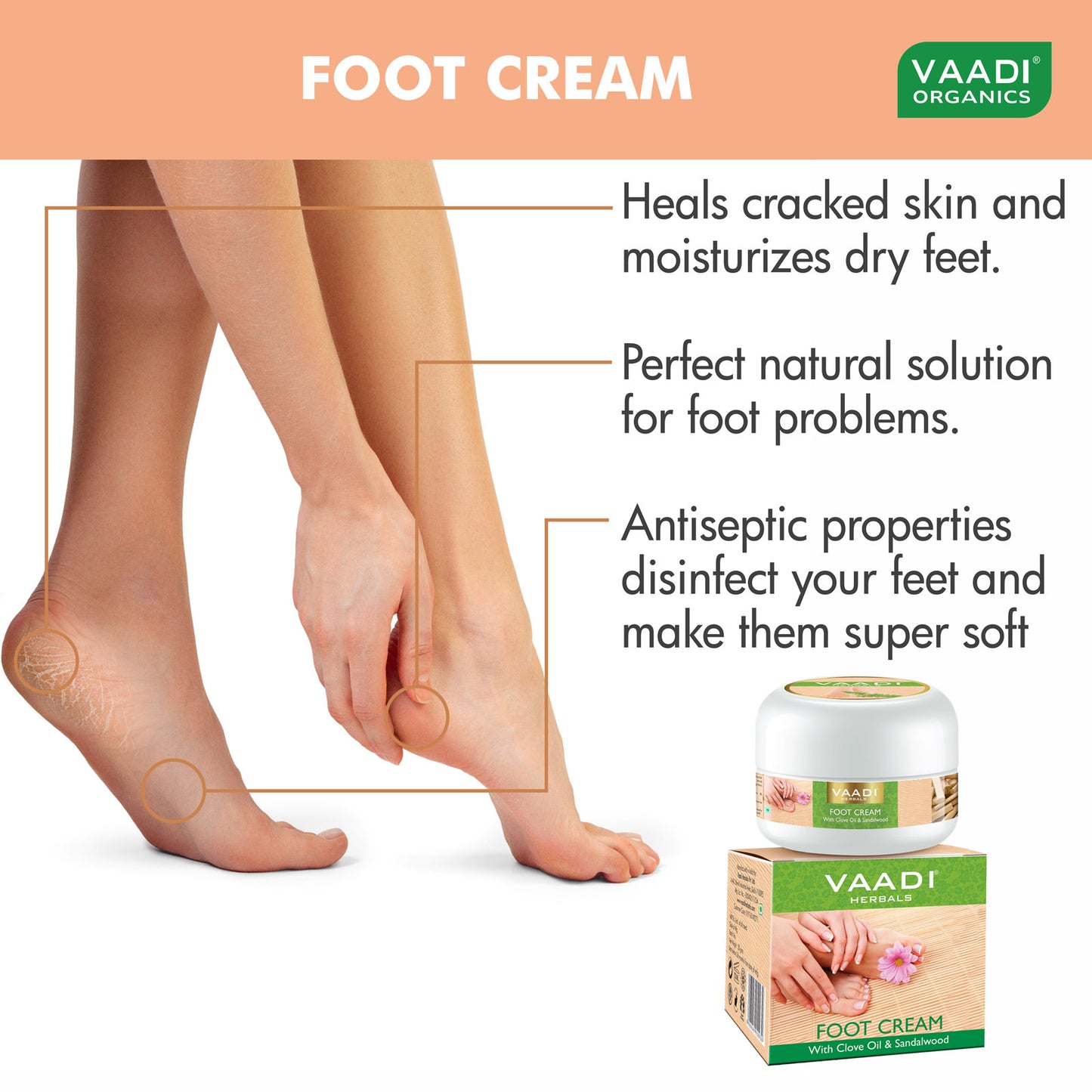 Pack of 3 Foot Cream - Clove & Sandal Oil (30 gms x 3)