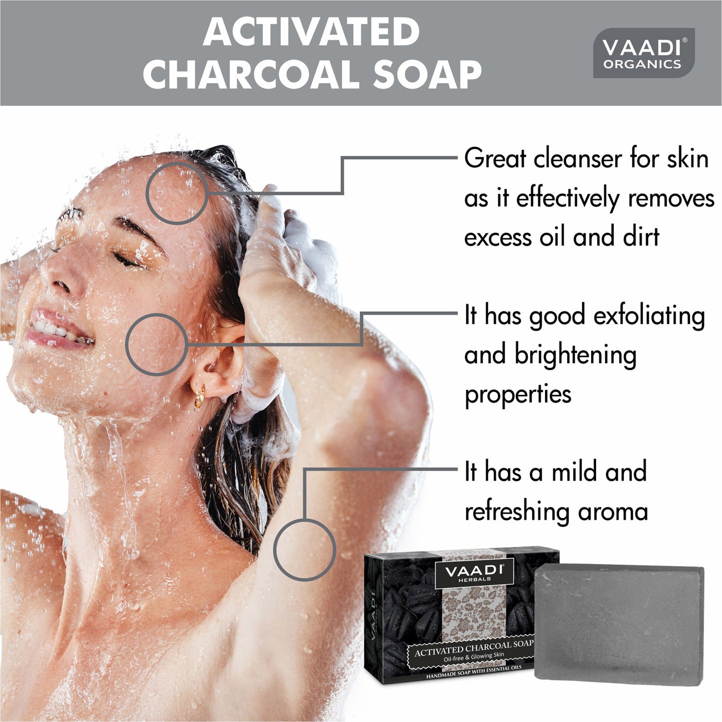 Pack of 6 Activated Charcoal Soap (6 X 75 gms)