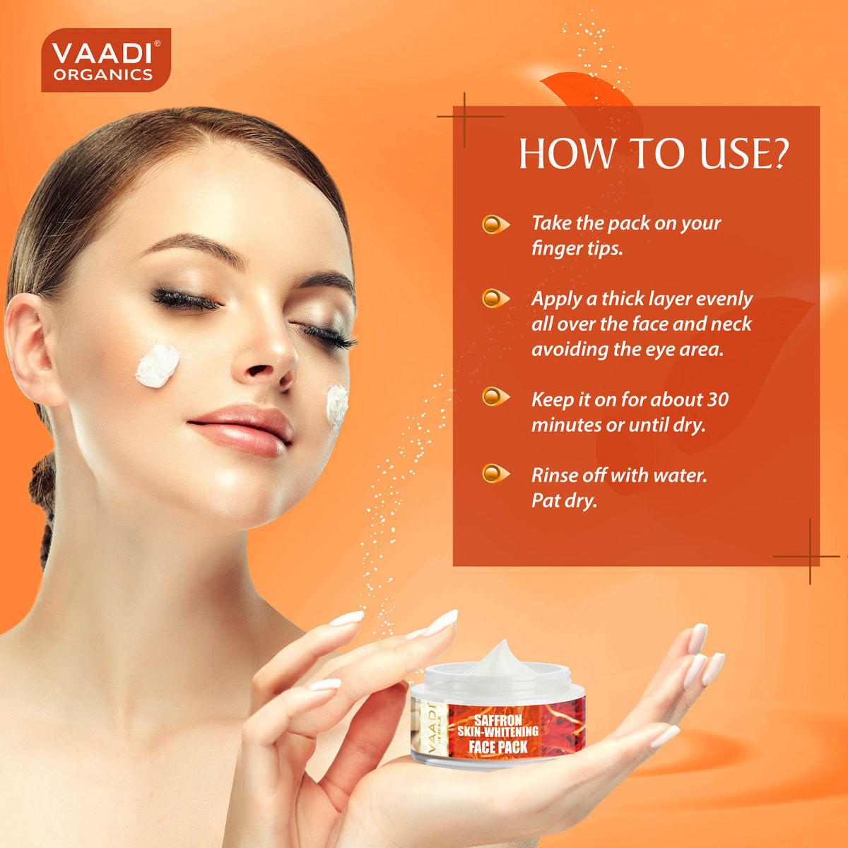 Saffron Skin Whitening Face Pack - Brightens Skin Tone - Reduces Marks and Pigmentation (70 gms)