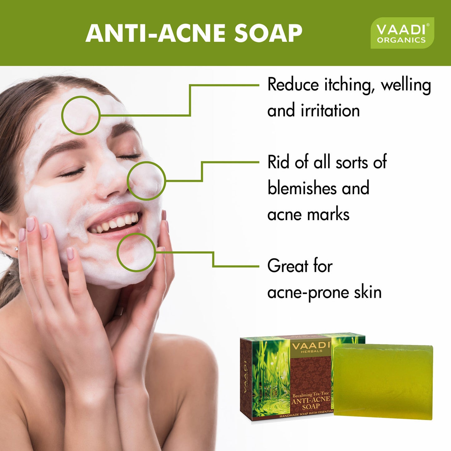 Pack of 6 Becalming Tea Tree Soap Anti-Acne therapy (75 gms x 6)
