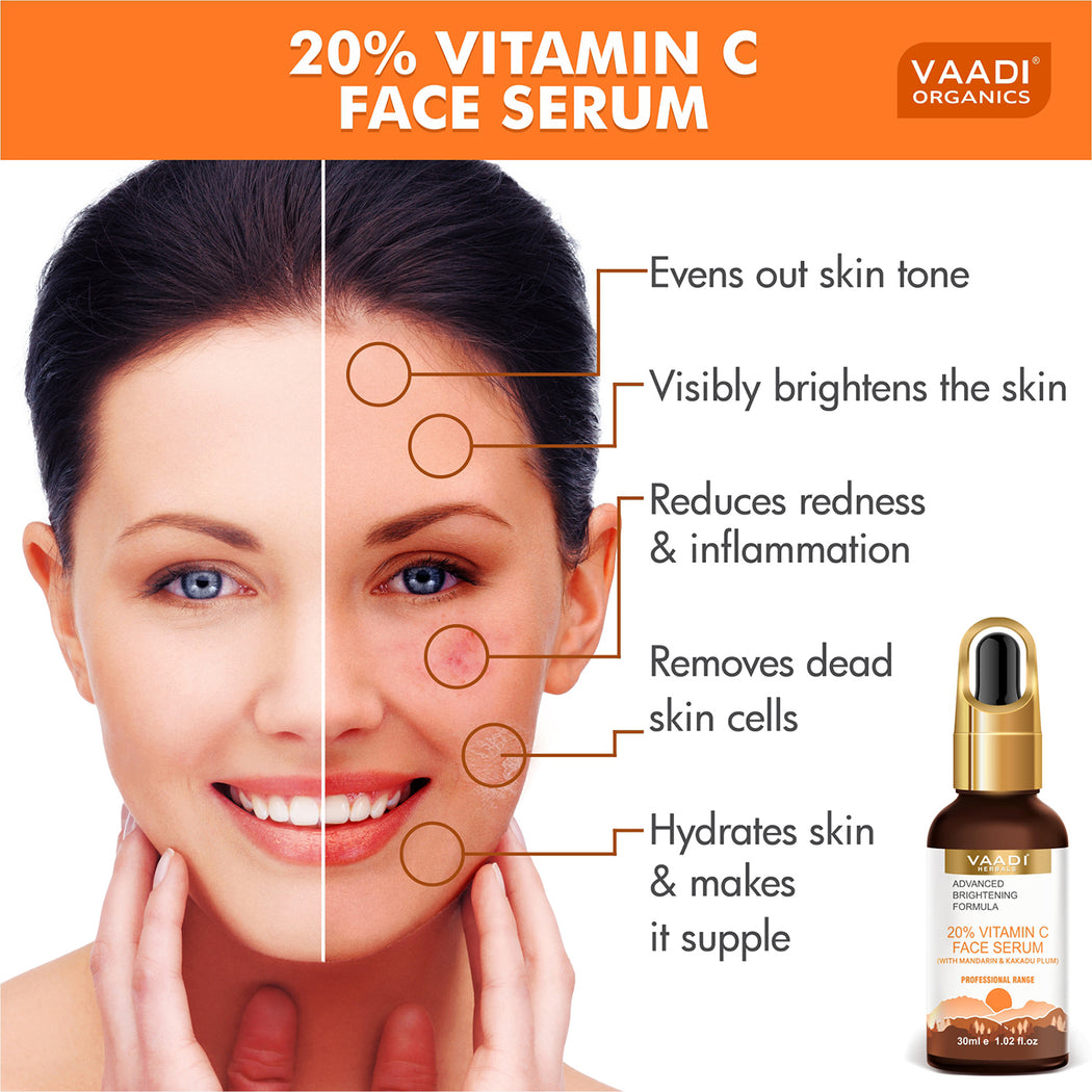 20% Vitamin C Face Serum With Advanced Brightening Formula (30 ml)