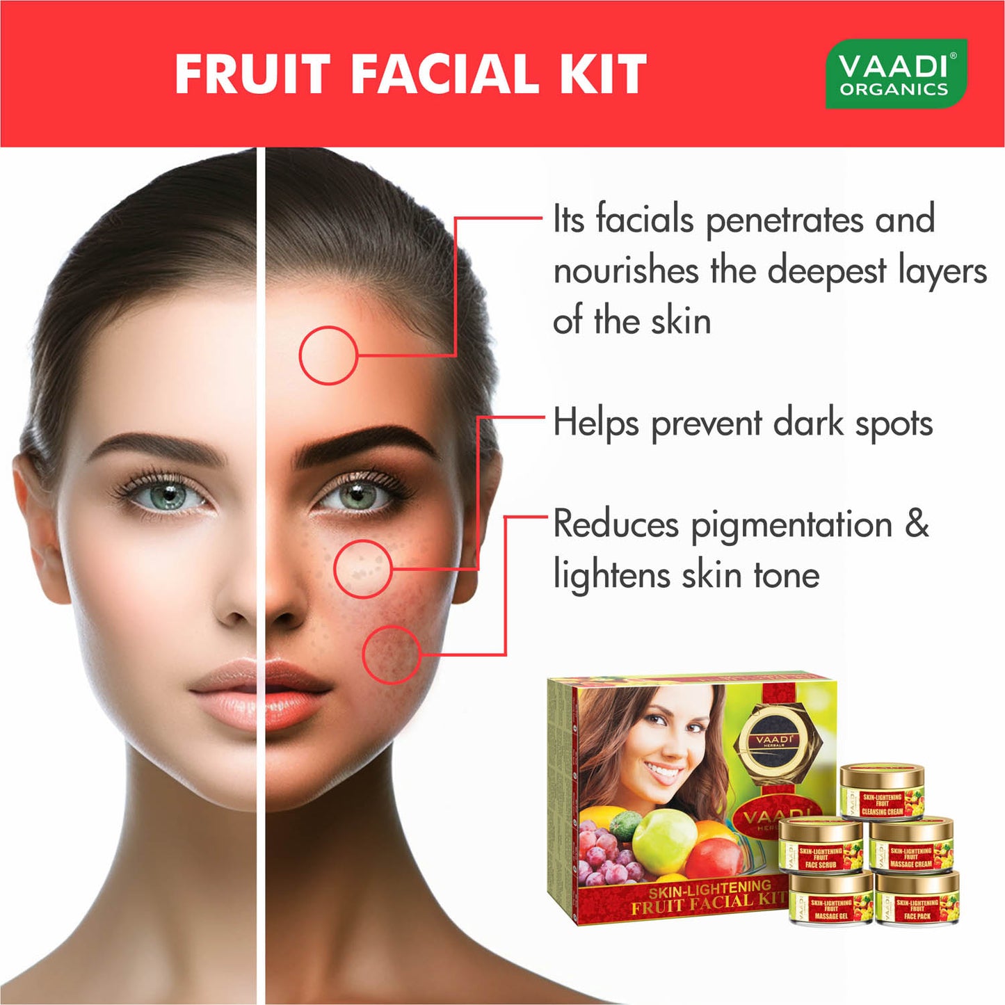 Skin-Lightening Fruit Facial Kit (270 gms)