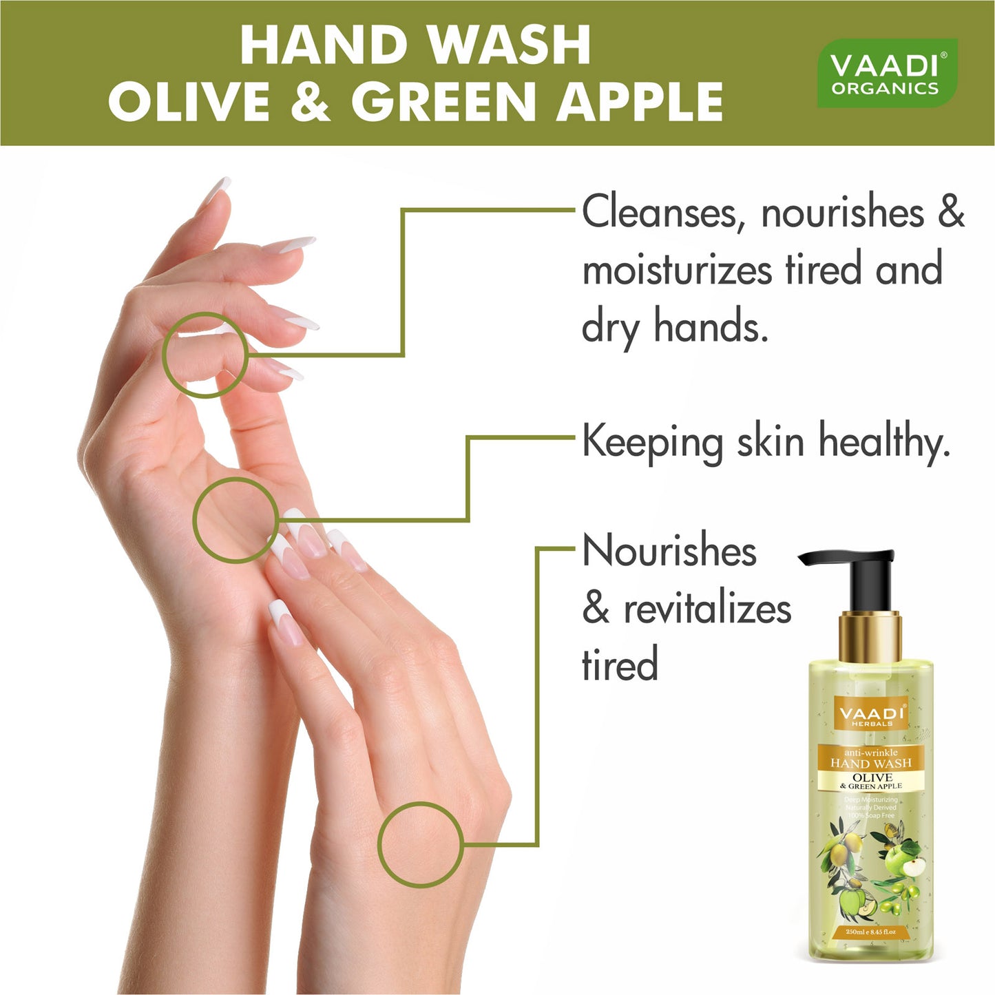 Anti-Wrinkle Olive and Green Apple Hand Wash (250 ml)