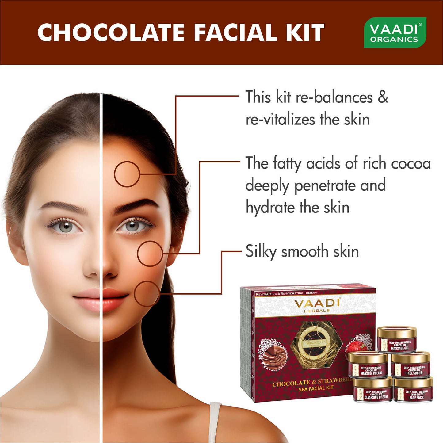 Deep-Moisturising Chocolate SPA Facial Kit with Strawberry Extract (270 gms)