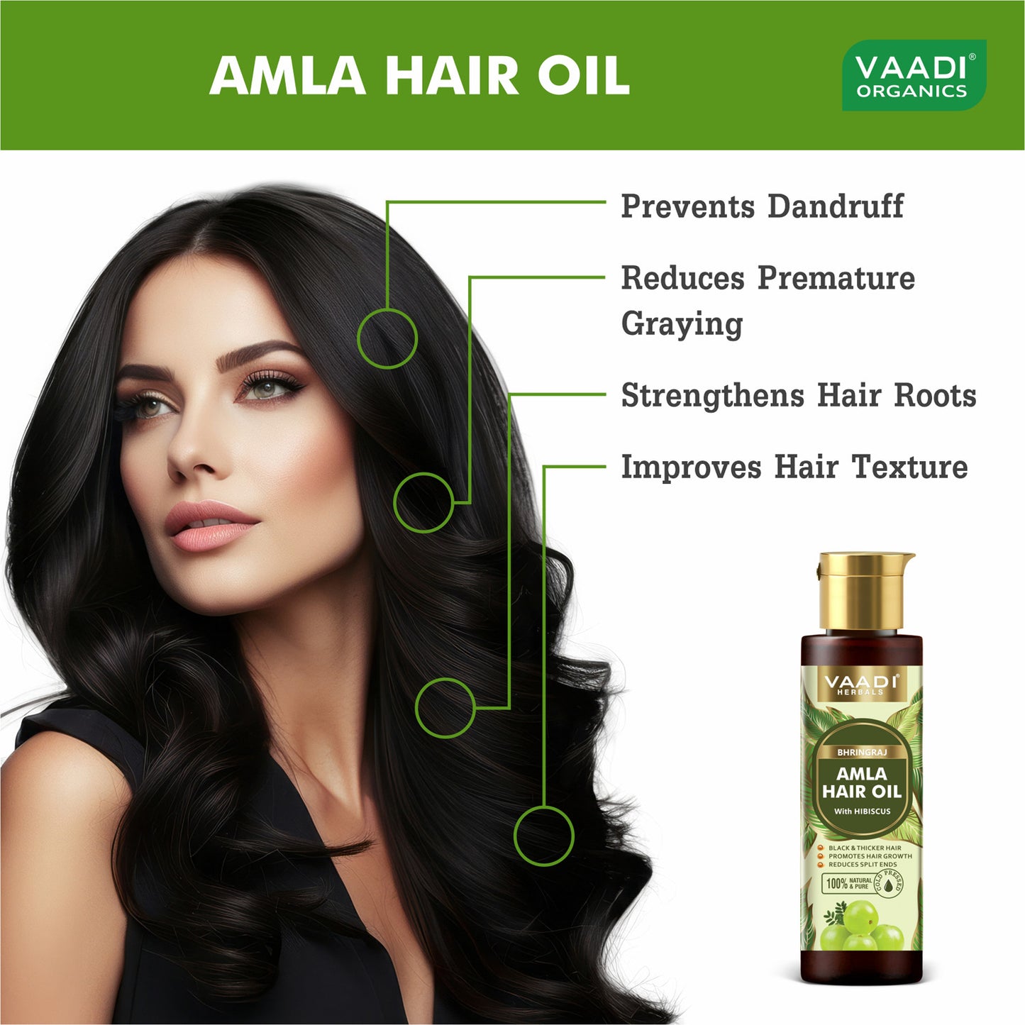 Bhringraj Amla Hair Oil with Hibiscus -Black & Thick Hair- Promotes Hair Growth-Strengthens Hair Roots- Reduces Hair fall- Strong & Healthy Hair- For All Hair Types- 120ml