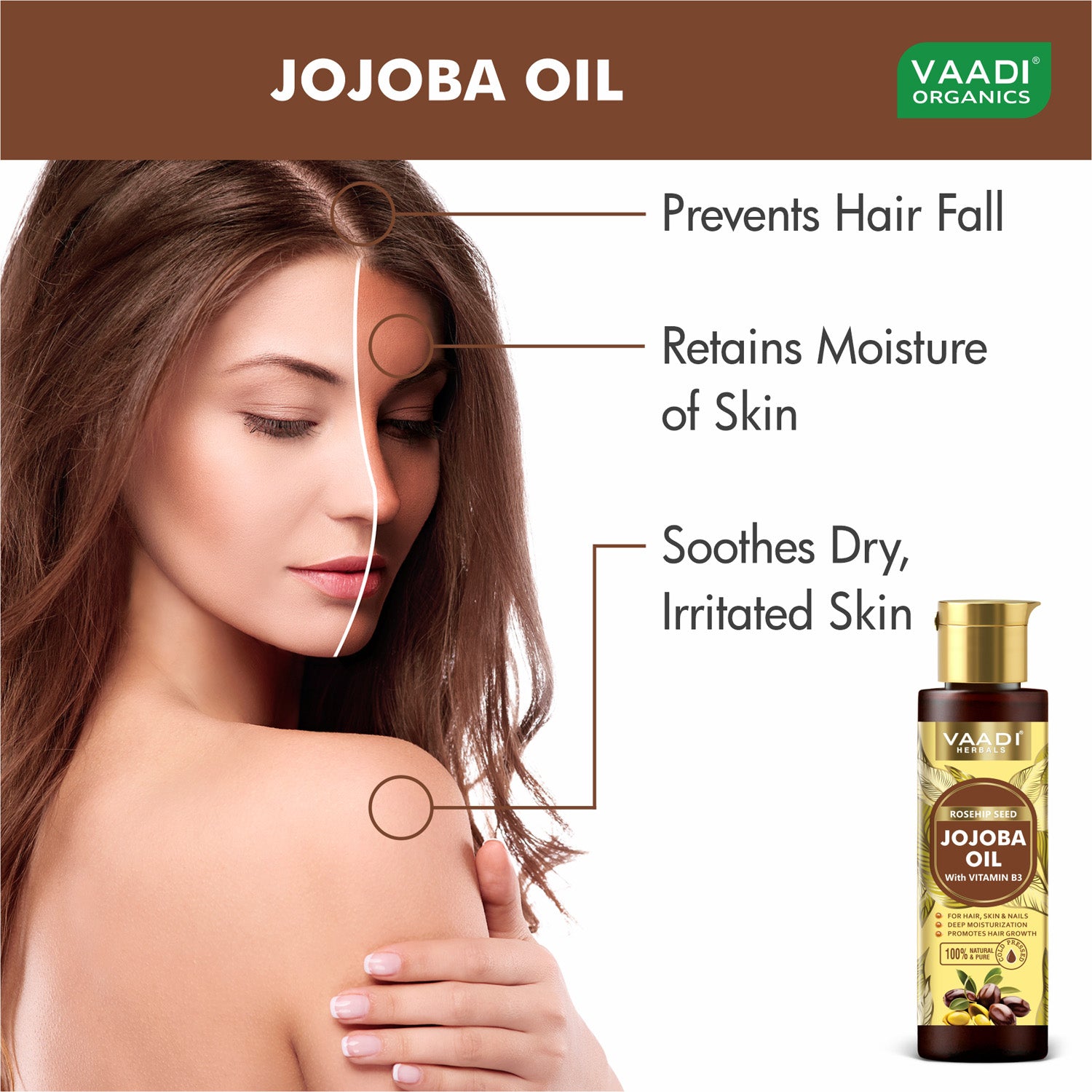 rose hip seed oil benefits hair Cold Pressed Rosehip Seed Jojoba Oil with Vitamin B3-For Hair, Skin & – Vaadi Herbals India