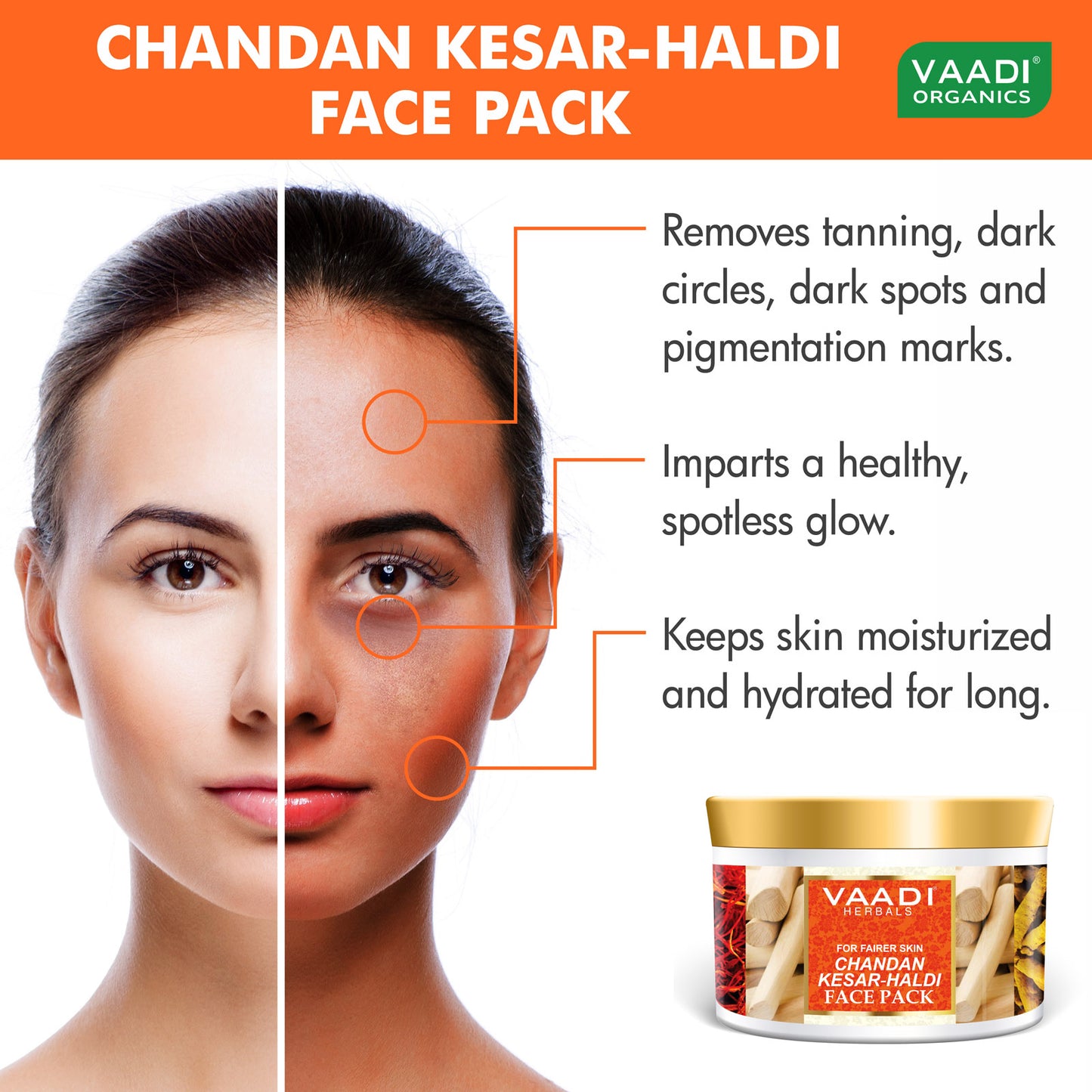 Pack of 2 Chandan Kesar Haldi Face Pack (600 gms x 2)