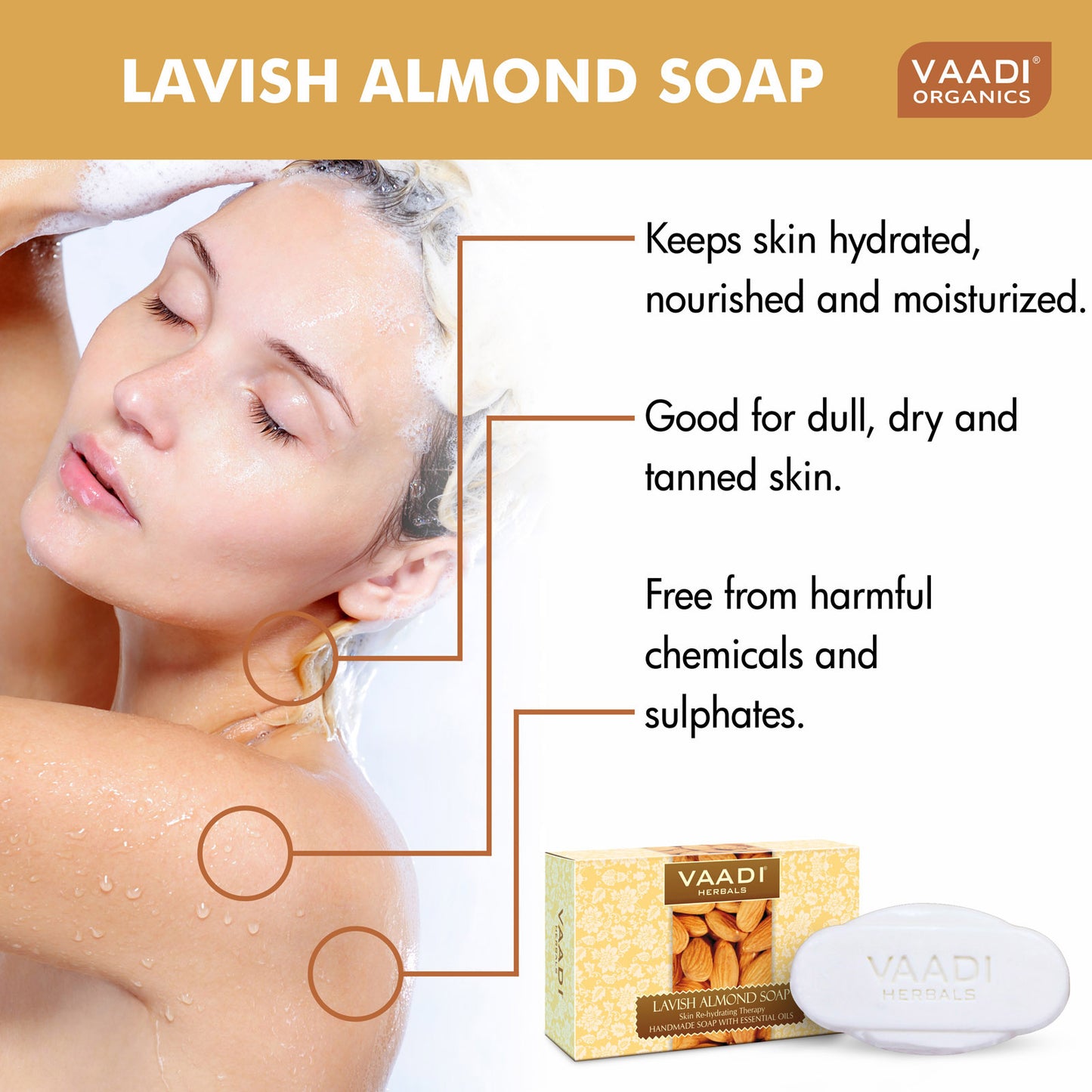 Pack of 6 Lavish Almond Soap (75 gms x 6)