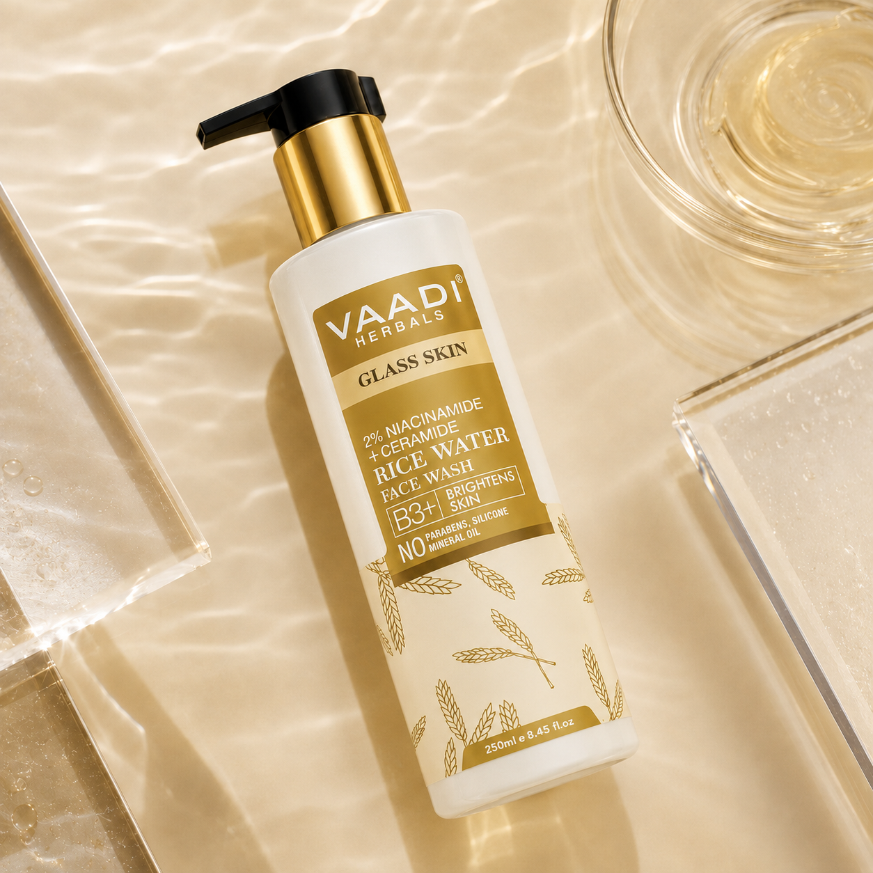2% Niacinamide + Ceramide Rice Water Face Wash | B3+ | Brightens Skin|Glass Skin Look| Hydrating (250 ml)