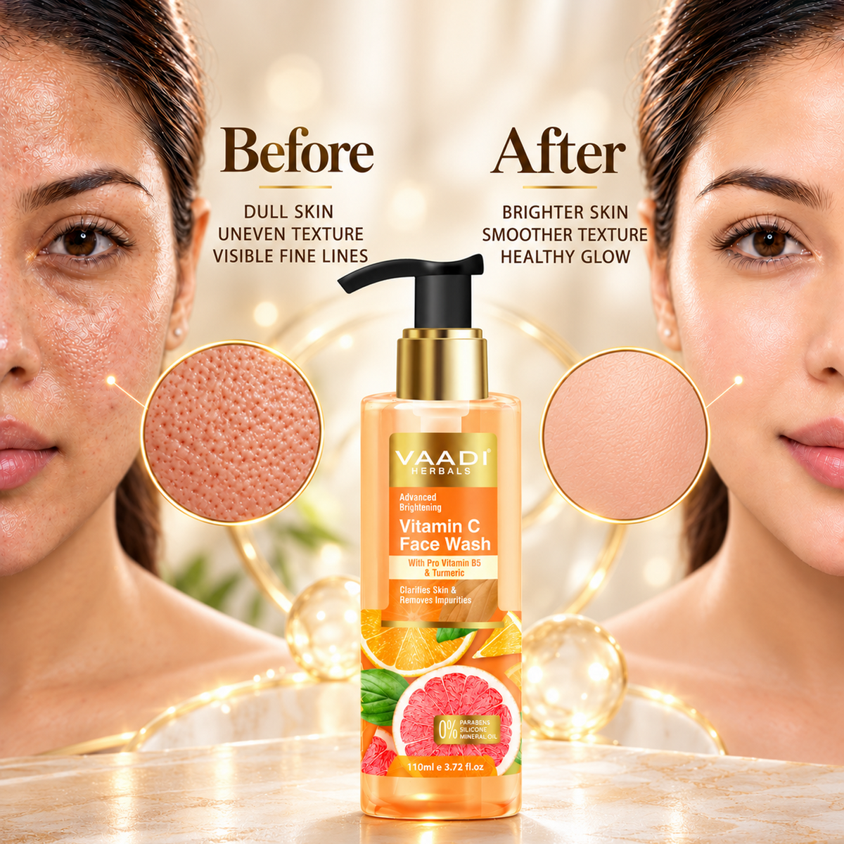 Advanced Brightening Vitamin C Face Wash With Pro Vitamin B5 & Turmeric (110 ml)