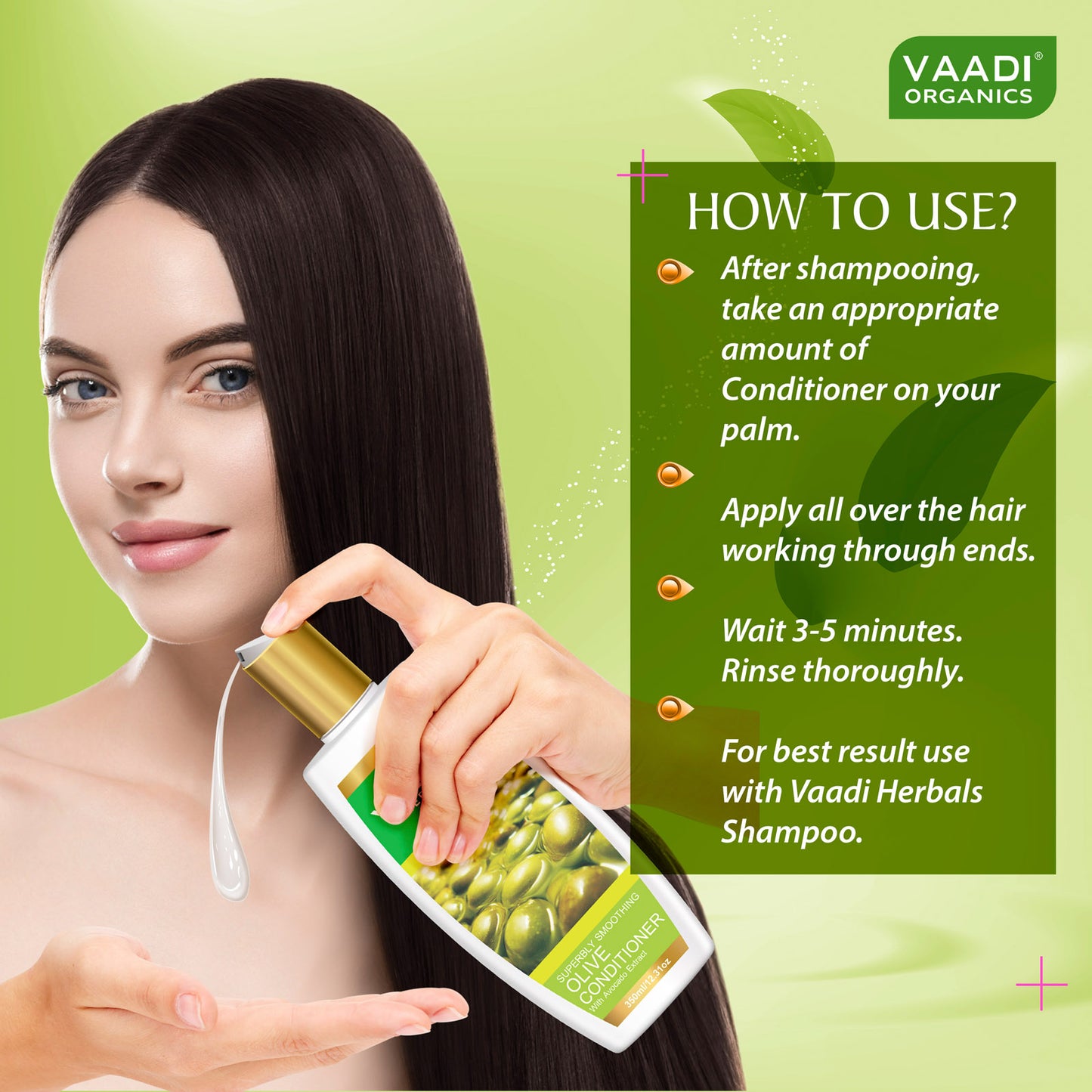 Superbly Smoothing Heena Shampoo with Olive Conditioner ( 350 ml x 2)