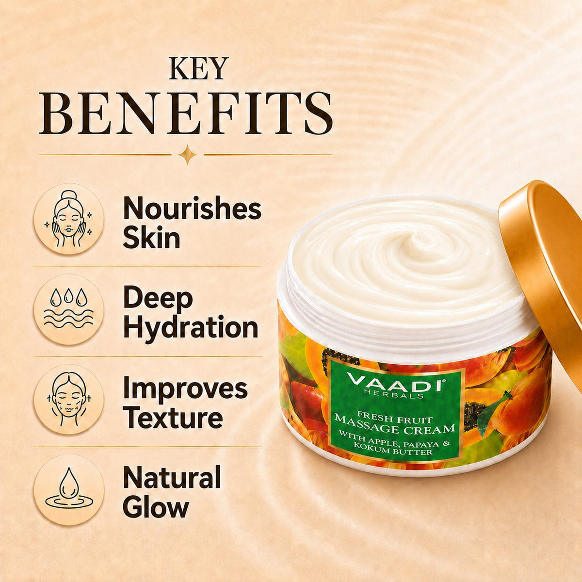 Fresh Fruit Massage Cream With Apple Papaya & Kukum Butter (500 gms)