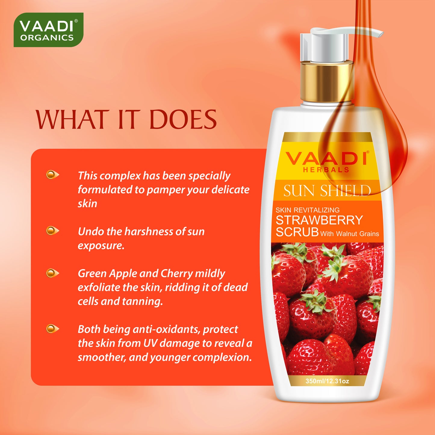 Strawberry Scrub Lotion With Walnut Grains (350 ml)