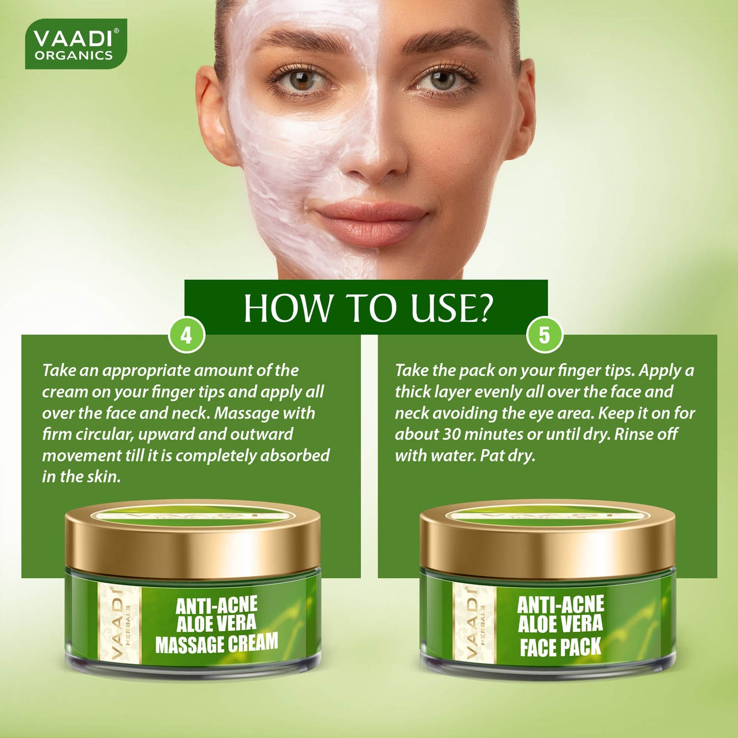 Anti-Acne Aloe Vera Facial Kit with Green Tea Extract (270 gms)