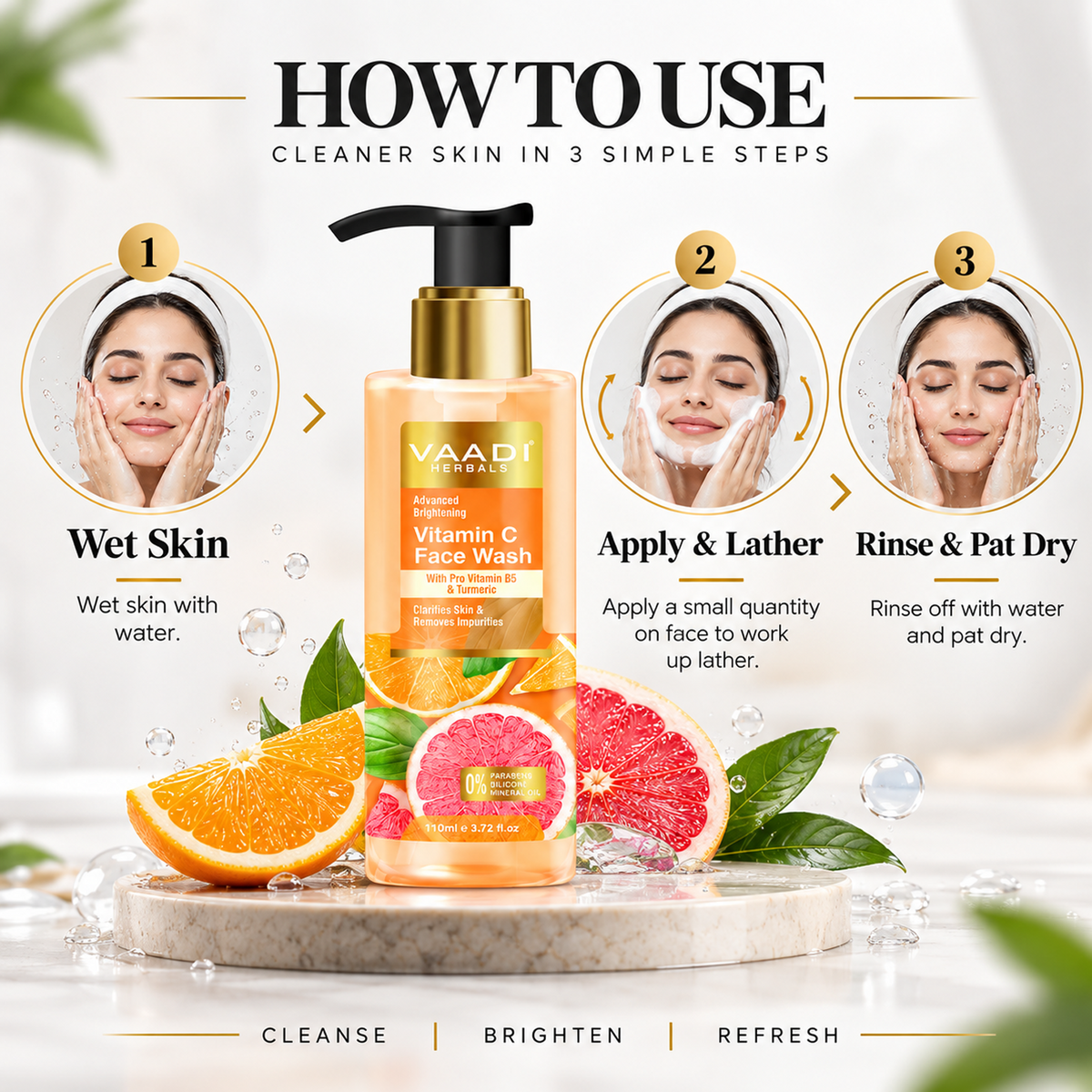 Advanced Brightening Vitamin C Face Wash With Pro Vitamin B5 & Turmeric (250 ml)