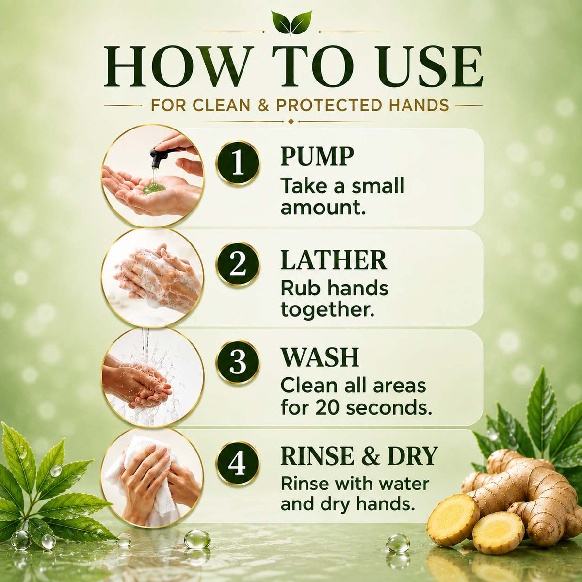 Pack of 2 Anti-Bacterial Neem Oil & Ginger Hand Wash (250 ml x 2)