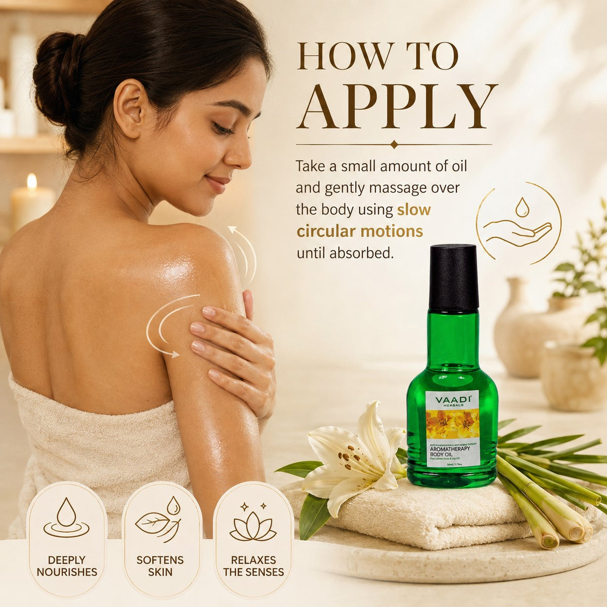 Aromatherapy Body Oil-Lemongrass & Lily Oil (110 ml)